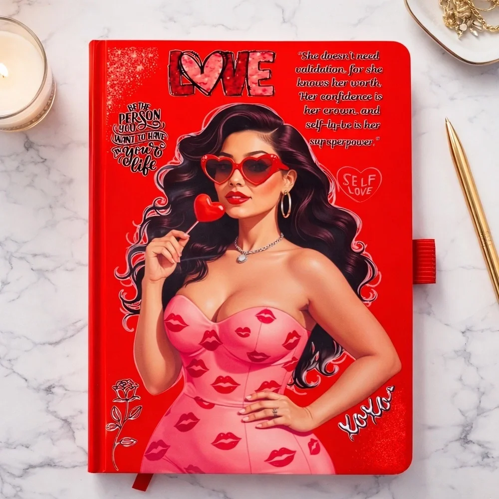 Red Love-Themed Notebook